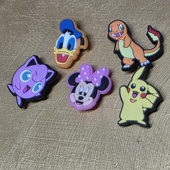 Kids Cartoon Character Shoe Croc  Charms Set Pokemon Minnie Donald - Picture 1 of 4